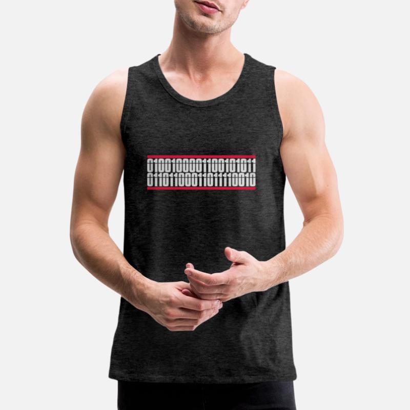 Binary Code Program Language Men's Premium Organic Tank Top