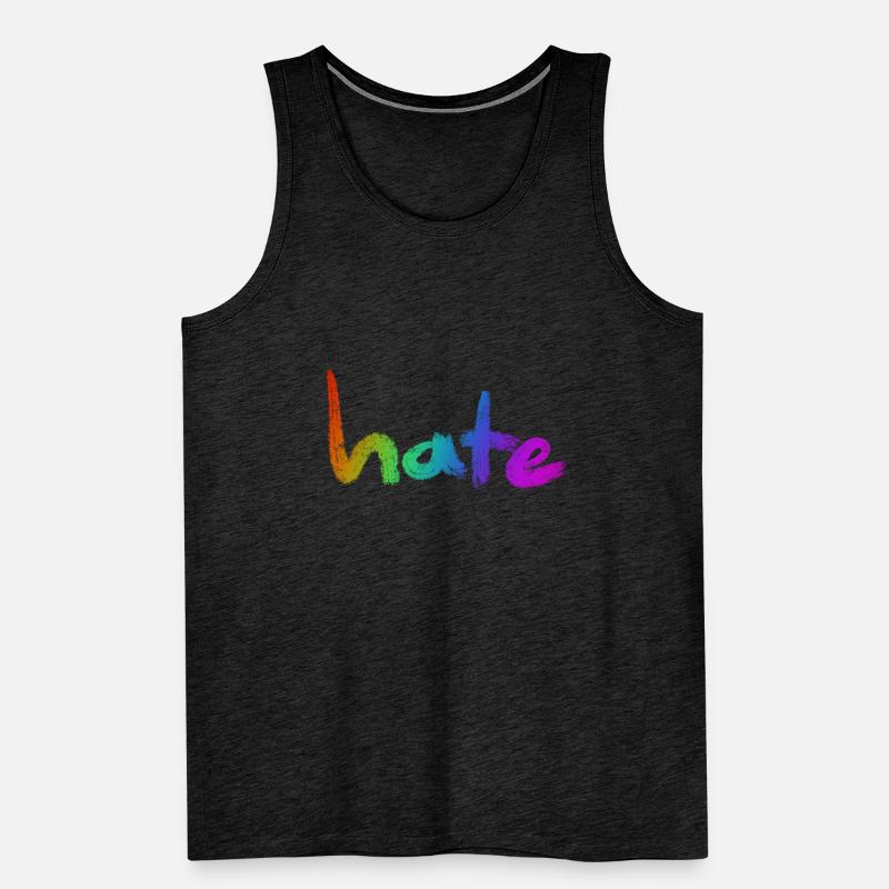 Hate Text Rainbow Männer Premium Bio Tank Top