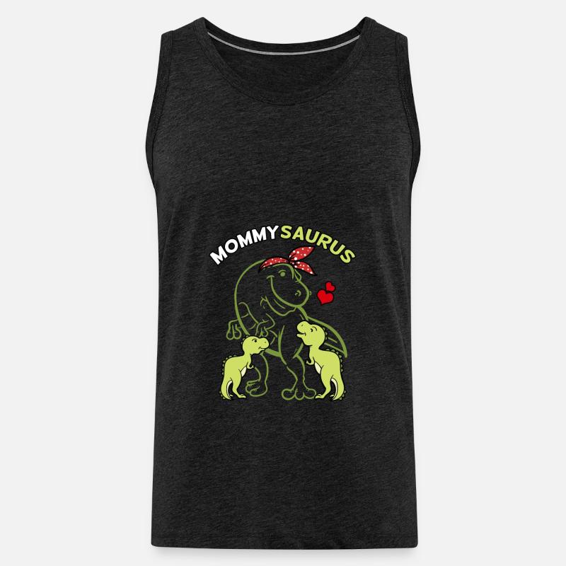Mommysaurus mit 2 Babys - Männer Premium Bio Tank Top - Anthrazit