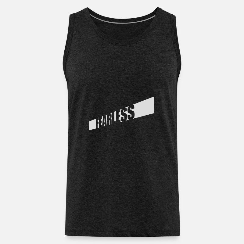 fearless Text Zitat Design - Männer Premium Bio Tank Top - Anthrazit