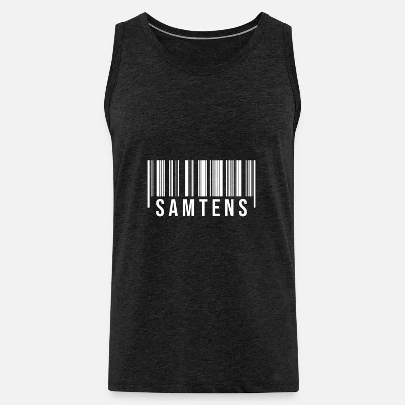 Samtens Strichcode - Männer Premium Bio Tank Top - Anthrazit