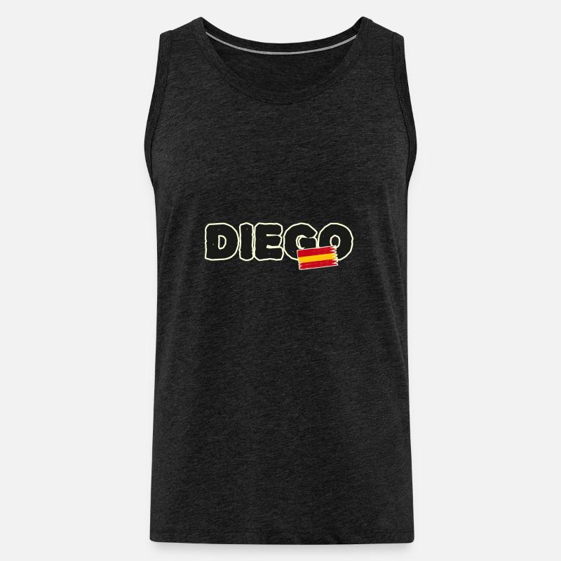 Diego spanische Flagge Spanien - Männer Premium Bio Tank Top - Anthrazit