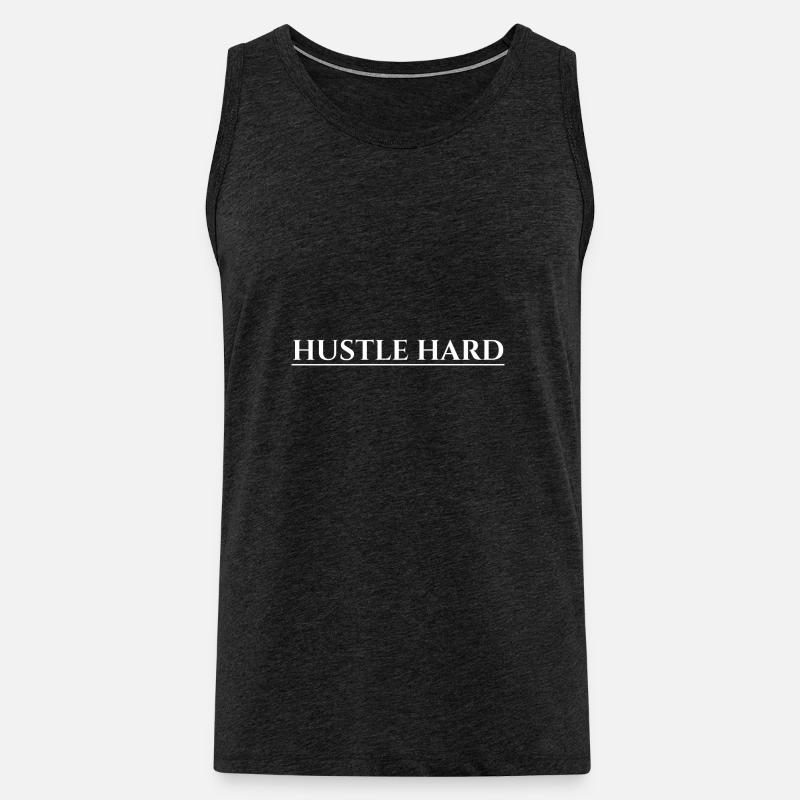 Hustle Hard - Männer Premium Bio Tank Top - Anthrazit