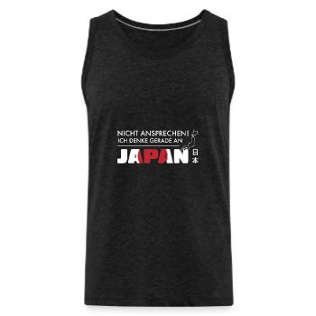 Nicht ansprechen! Ich denke gerade an Japan! - Männer Premium Bio Tank Top - Anthrazit - Vorne - AI Model Male 185 dark (185cm)