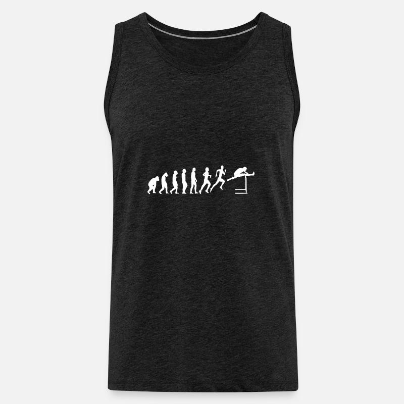 Hürdenlauf Leichtathletik Hürdenläufer Evolution - Männer Premium Bio Tank Top - Anthrazit