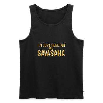 I m just here for the Savasana - Men's Premium Organic Tank Top - charcoal grey - Front - Alexander (188cm)