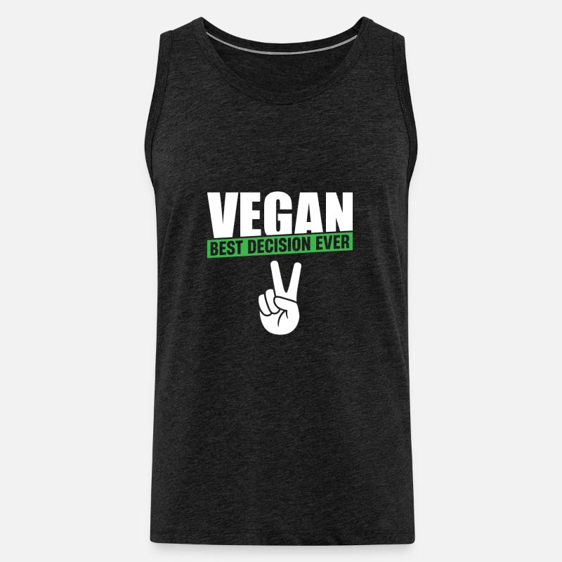 Vegan Best Decision Ever - Männer Premium Bio Tank Top - Anthrazit