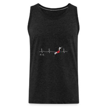 Nihon Herzschlag Ich Liebe Japan Flagge - Männer Premium Bio Tank Top - Anthrazit - Vorne - Alexander (188cm)