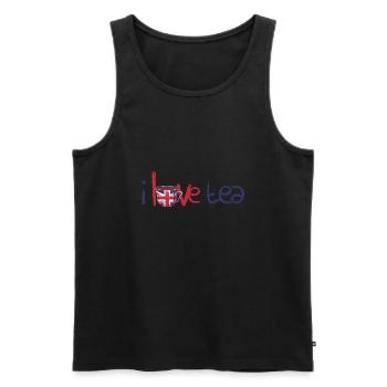 i love tea - Men's Premium Organic Tank Top - charcoal grey - Front - AI Model Male 185 dark (185cm)