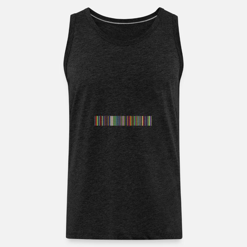 Barcode bar code strip codes - Men's Premium Organic Tank Top - charcoal grey