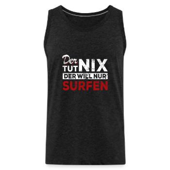 Der tut nix der will nur surfen - Spruch - Männer Premium Bio Tank Top - Anthrazit - Vorne - AI Model Male 185 dark (185cm)
