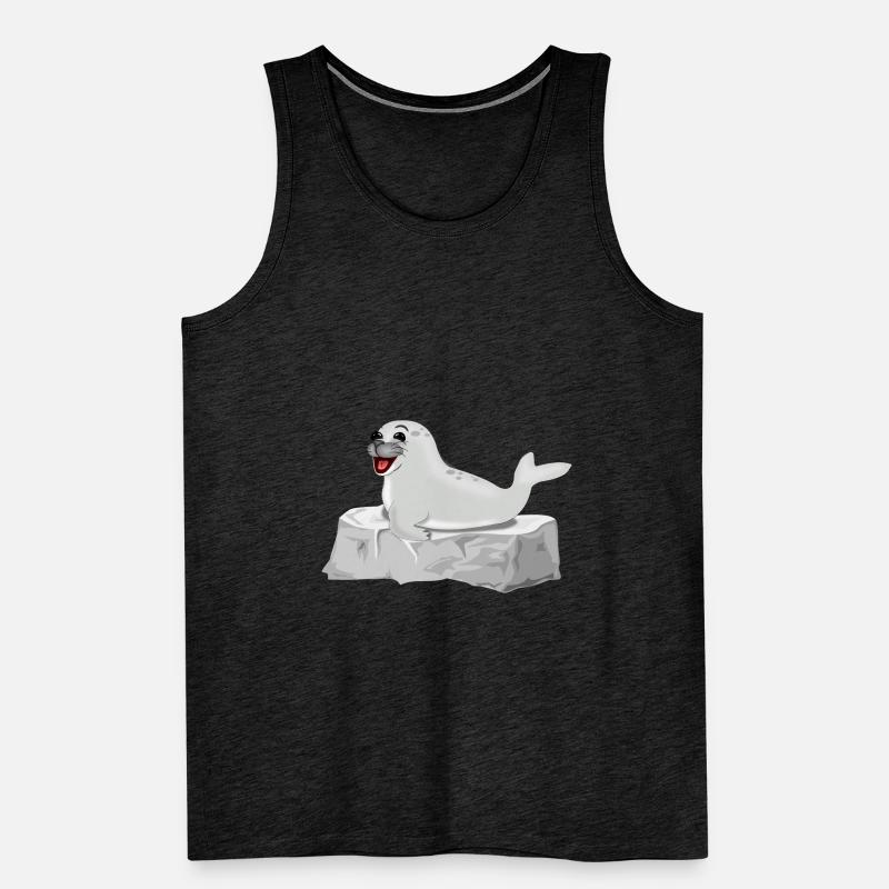 Laughing seal on rock Men's Premium Organic Tank Top
