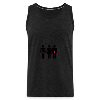 Cuckold Relationship - Men's Premium Organic Tank Top - charcoal grey - Front - Alexander (188cm)