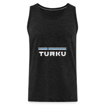 Turku Vintage - Männer Premium Bio Tank Top - Anthrazit - Vorne - Alexander (188cm)