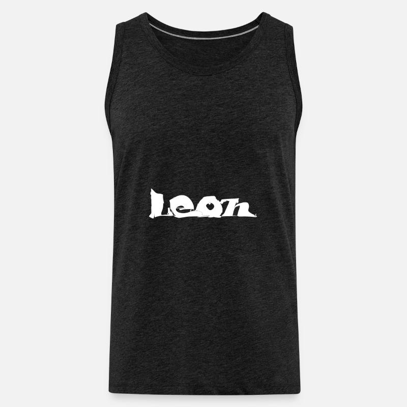 Leon white px edit - Männer Premium Bio Tank Top - Anthrazit