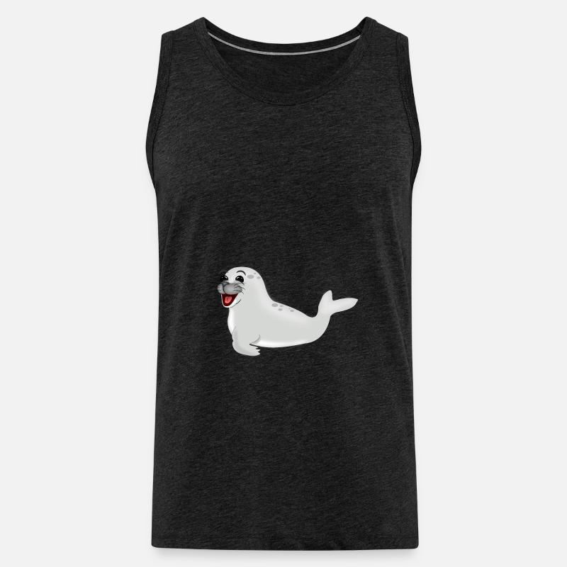 Lachende Robbe - Männer Premium Bio Tank Top - Anthrazit