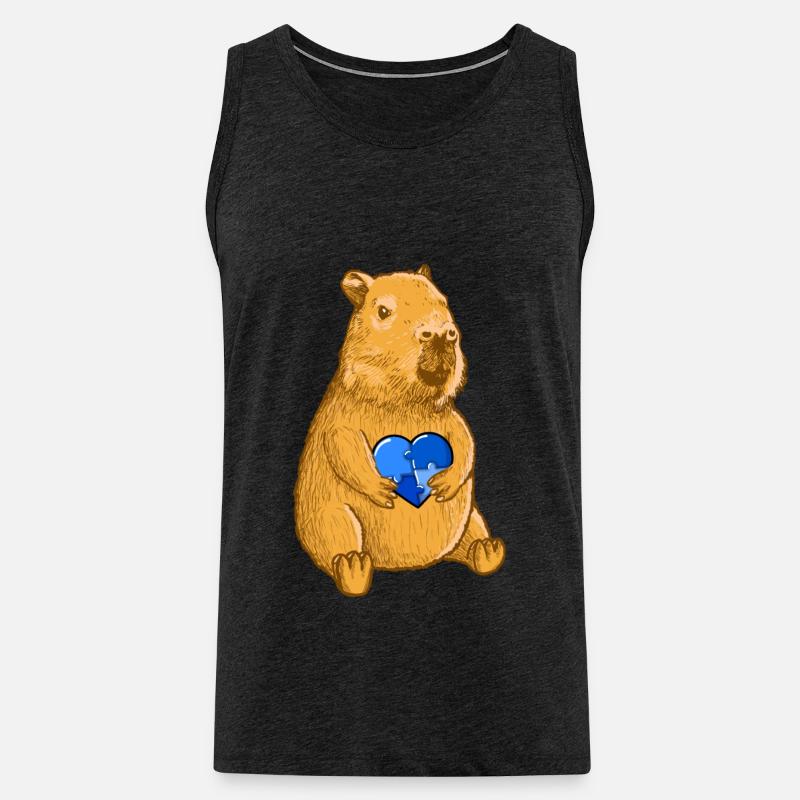 Capybara Autismus Zeichen - Männer Premium Bio Tank Top - Anthrazit