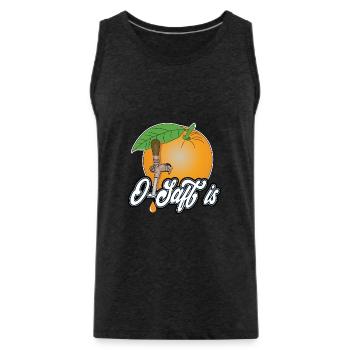 O juice is! Gift, Fitness, Health - Men's Premium Organic Tank Top - charcoal grey - Front - AI Model Male 185 dark (185cm)
