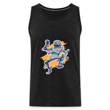 Gruselige Lustige Mumie Halloween Design Erwachsen - Männer Premium Bio Tank Top - Anthrazit - Vorne - AI Model Male 185 dark (185cm)