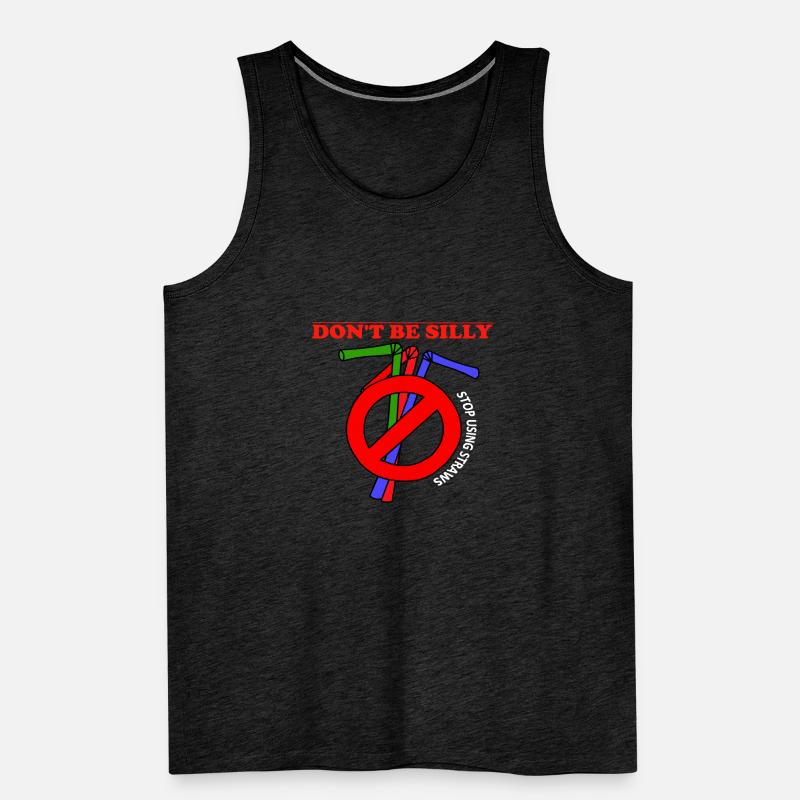 Stop using plastic straws Männer Premium Bio Tank Top