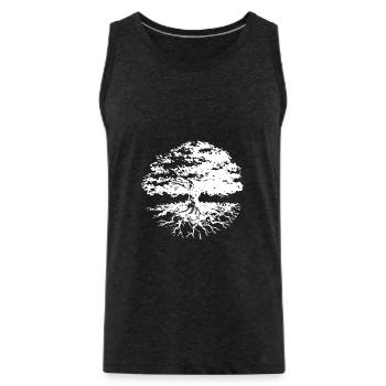 Tree Circle (w) - Men's Premium Organic Tank Top - charcoal grey - Front - Alexander (188cm)