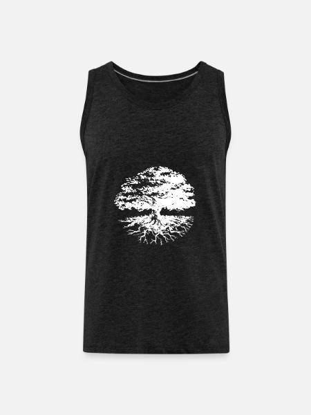 Tree Circle (w) - Men's Premium Organic Tank Top - charcoal grey