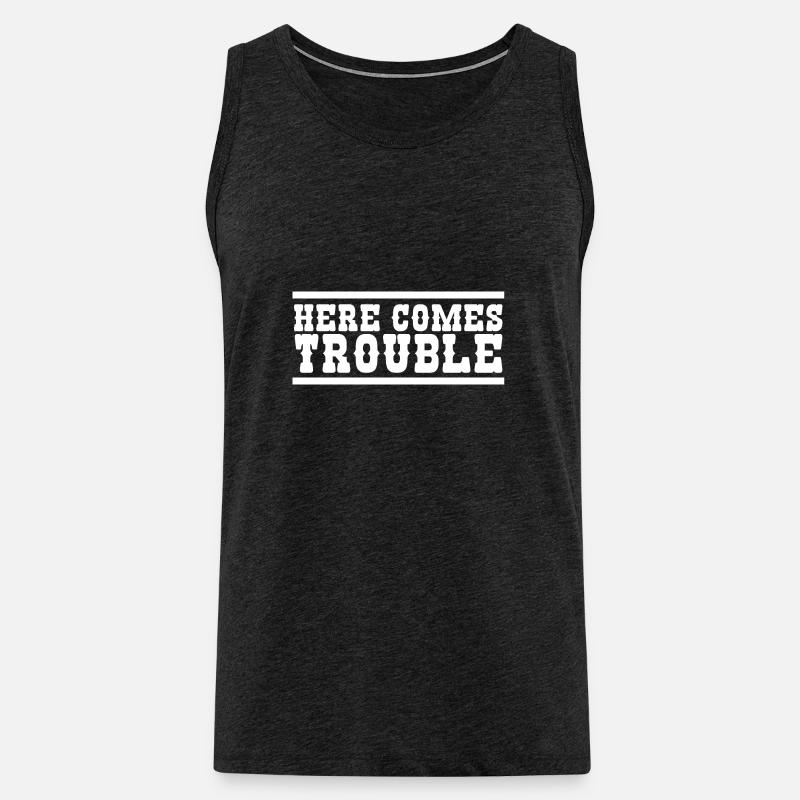 Here comes Trouble - Männer Premium Bio Tank Top - Anthrazit