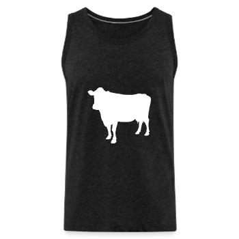 Kuh - Männer Premium Bio Tank Top - Anthrazit - Vorne - AI Model Male 185 dark (185cm)
