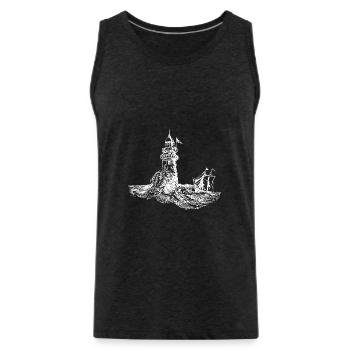 phare - Débardeur bio Premium Homme - charbon - Devant - AI Model Male 185 dark (185cm)