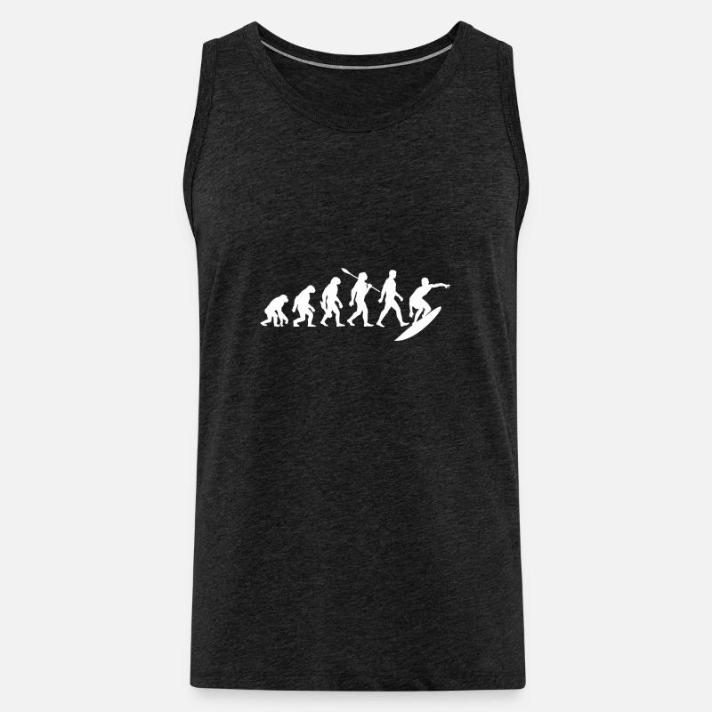 Evolution Surfer - Surfing - Surfboard - Men's Premium Organic Tank Top - charcoal grey