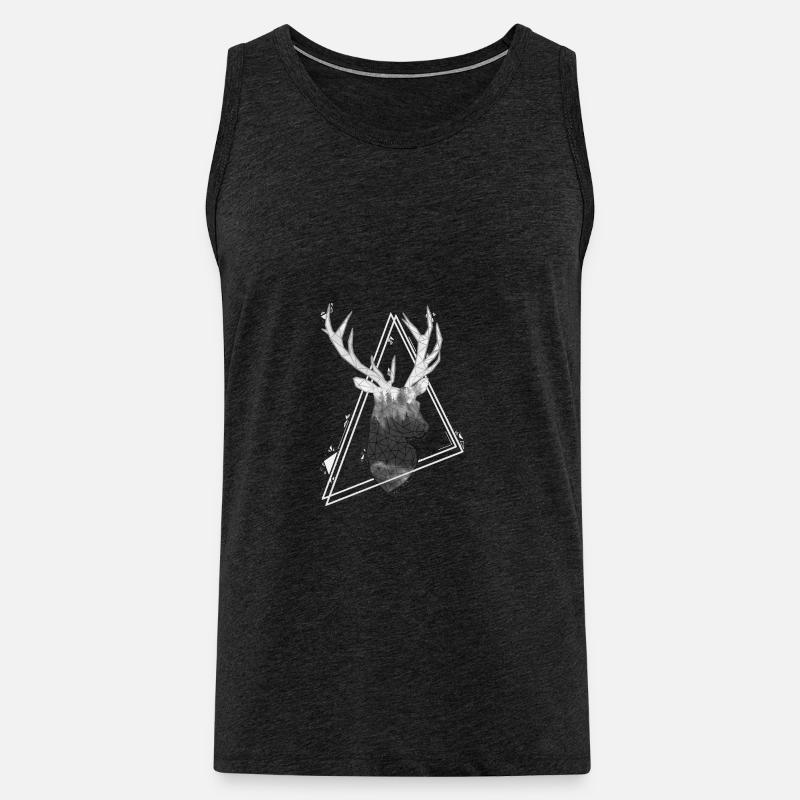 Deer geometric design triangles - Men's Premium Organic Tank Top - charcoal grey