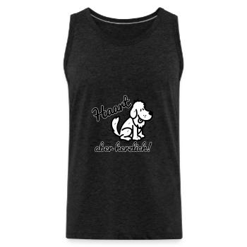 Haart - aber herzlich - Männer Premium Bio Tank Top - Anthrazit - Vorne - AI Model Male 185 dark (185cm)