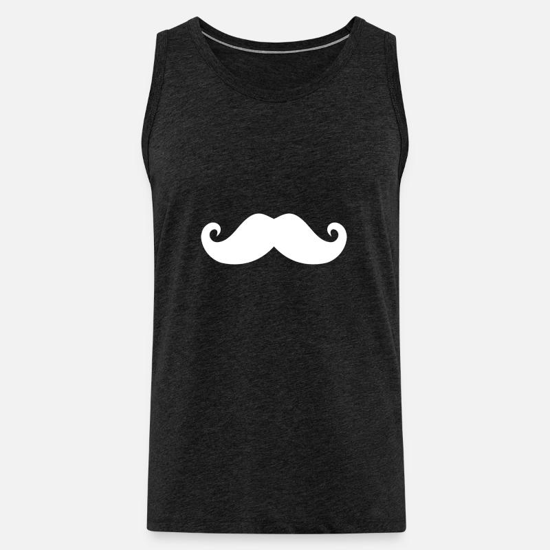 Moustache Bart - Männer Premium Bio Tank Top - Anthrazit