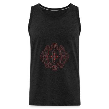 DMT Shipibo Conibo Tribe Art Psychédélique Goa Psy - Débardeur bio Premium Homme - charbon - Devant - Alexander (188cm)