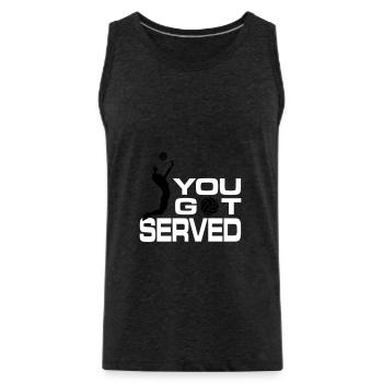 You got served - Männer Premium Bio Tank Top - Anthrazit - Vorne - AI Model Male 185 dark (185cm)