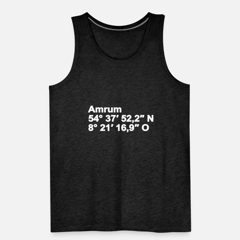 Amrum Lighthouse Coordinates Men's Premium Organic Tank Top