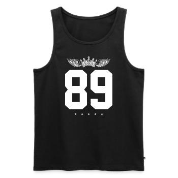 89 Number crown - Men's Premium Organic Tank Top - charcoal grey - Front - AI Model Male 185 dark (185cm)