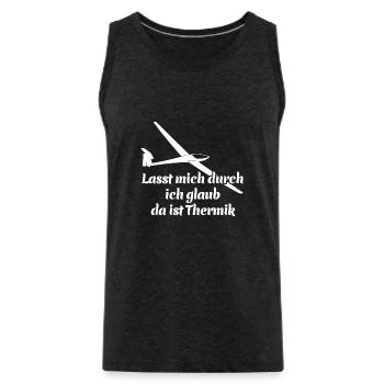 Lasst mich durch ich glaub da ist Thermik - Spruch - Männer Premium Bio Tank Top - Anthrazit - Vorne - AI Model Male 185 dark (185cm)