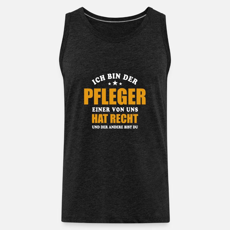 Ich bin der Pfleger - einer von uns hat Recht - Männer Premium Bio Tank Top - Anthrazit