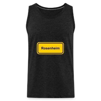Ortsschild Rosenheim Ort Schild Ortstafel Schrift - Männer Premium Bio Tank Top - Anthrazit - Vorne - AI Model Male 185 dark (185cm)