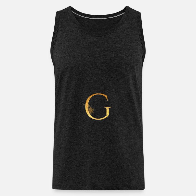 Anfangsbuchstabe G - Männer Premium Bio Tank Top - Anthrazit