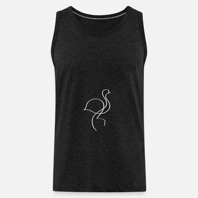 One Line Vogel weiß - Männer Premium Bio Tank Top - Anthrazit