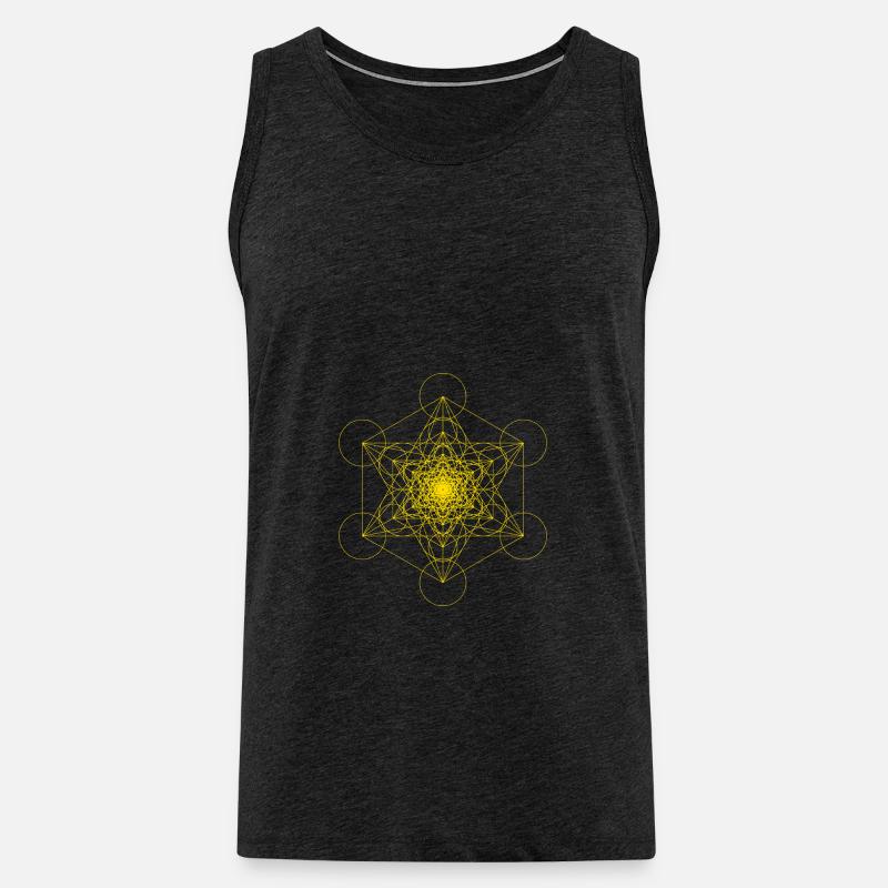 Cube de Phi Metatron - Débardeur bio Premium Homme - charbon