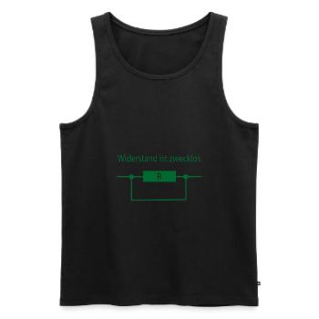 Widerstand ist zwecklos Geschenk Elektriker Spruch - Männer Premium Bio Tank Top - Anthrazit - Vorne - AI Model Male 185 dark (185cm)