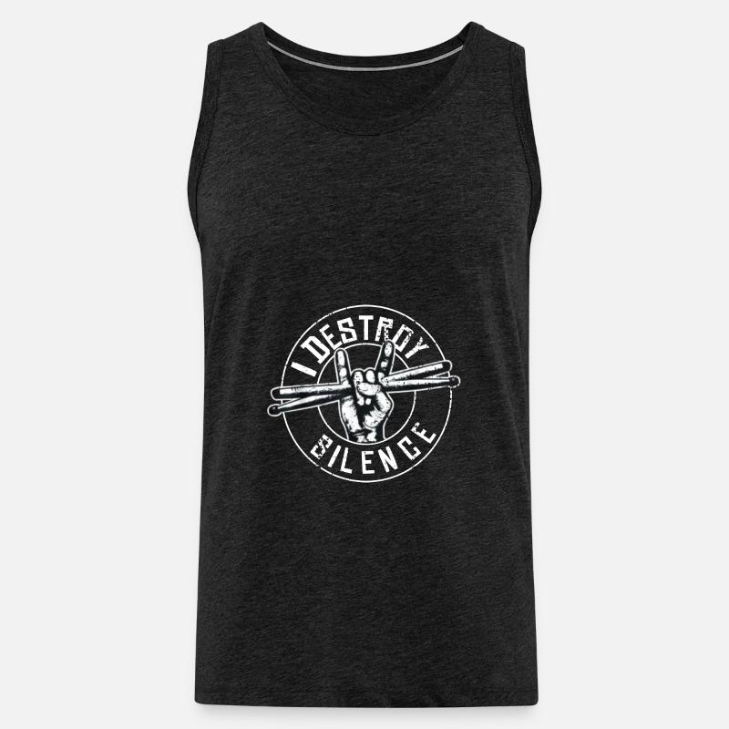 I destroy silence - Männer Premium Bio Tank Top - Anthrazit