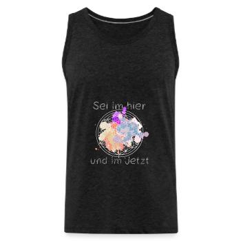 Blumen des Lebens Heilige Geometrie - Männer Premium Bio Tank Top - Anthrazit - Vorne - AI Model Male 185 dark (185cm)