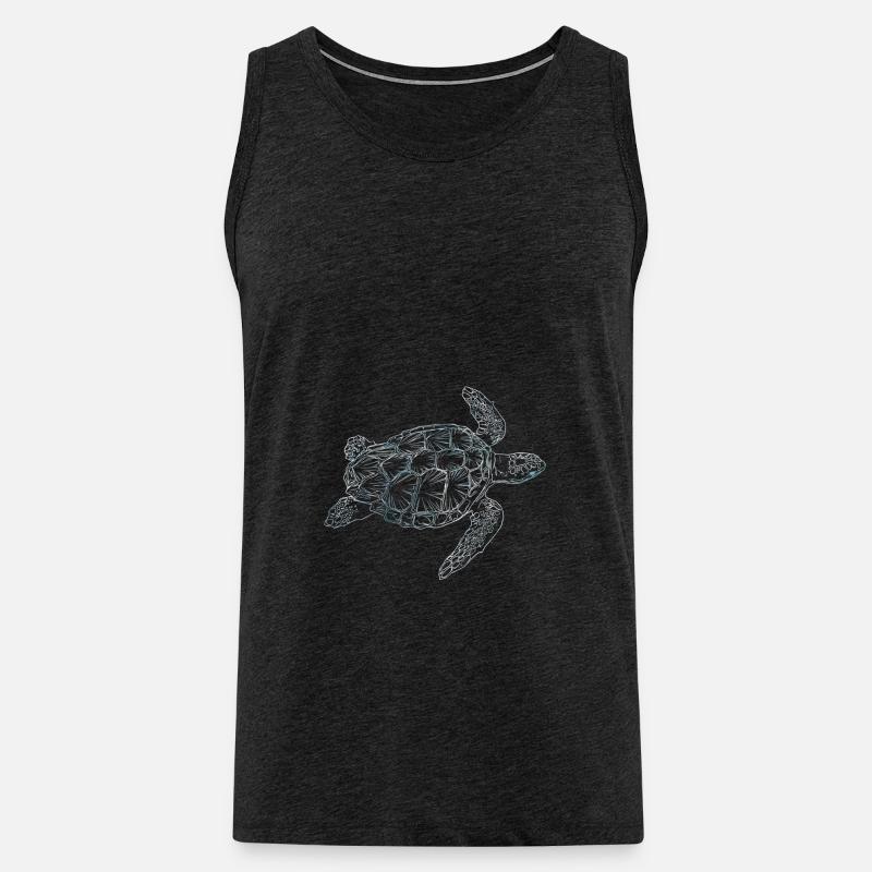 Wavey Turtle - Männer Premium Bio Tank Top - Anthrazit