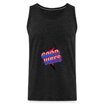 Gute Stimmung Retro Shirt - Männer Premium Bio Tank Top - Anthrazit - Vorne - AI Model Male 185 dark (185cm)