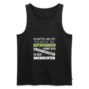 Fahrschule Fahrschüler Fuehrerschein Prüfung - Männer Premium Bio Tank Top - Anthrazit - Vorne - AI Model Male 185 dark (185cm)