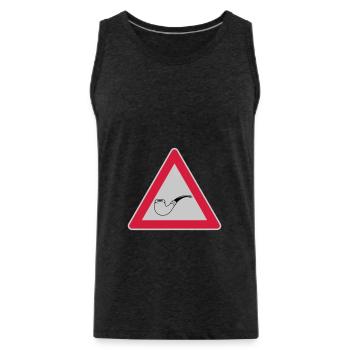 Schild Vorsicht Tabakpfeife - Männer Premium Bio Tank Top - Anthrazit - Vorne - Alexander (188cm)